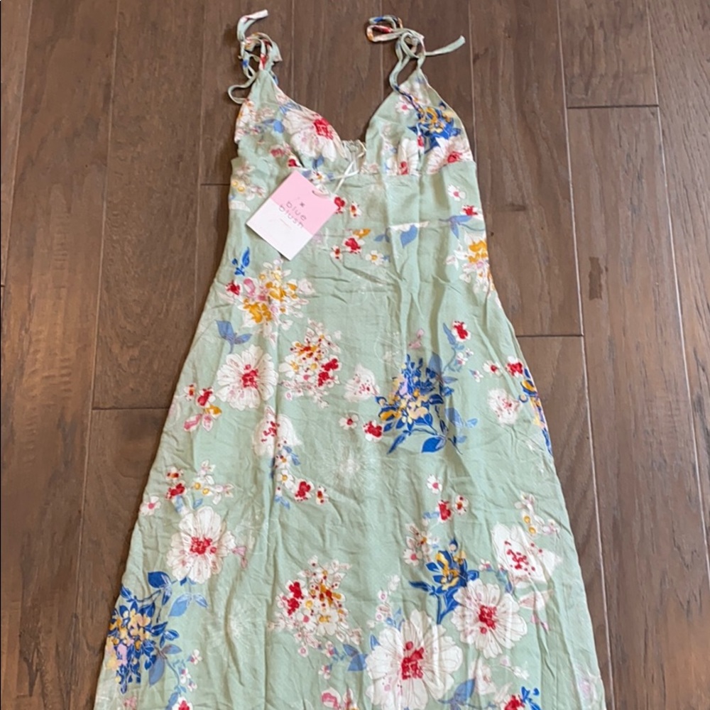 Green floral maxi dress